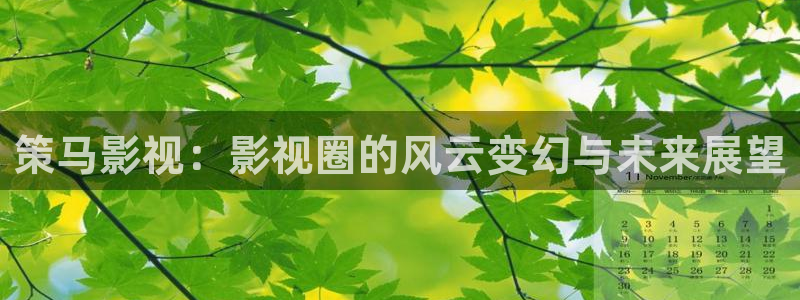 caopron超碰最新地址：策马影视：影视圈的风云变幻与未来展望